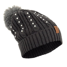 Load image into Gallery viewer, Women's Winter Hat - Pom Pom & Pearls Knit Hat