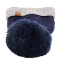 Load image into Gallery viewer, Women's Winter Hat - Pom Pom Two-Tone Knit Hat