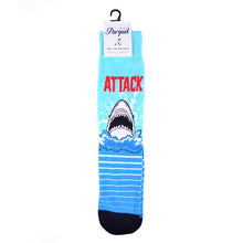 Load image into Gallery viewer, Parquet Men’s Shark Attack Novelty Crew Socks