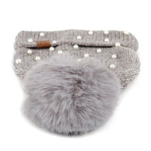 Load image into Gallery viewer, Women's Winter Hat - Pom Pom & Pearls Knit Hat