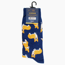 Load image into Gallery viewer, Parquet Men’s Dancing Dog Novelty Crew Socks – Gray or Navy