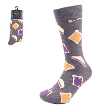 Load image into Gallery viewer, Parquet Men’s Jam & Bread Novelty Crew Socks – Gray