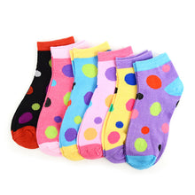 Load image into Gallery viewer, Women's Socks - Polka Dot Low Cut - Assorted 6 Pack
