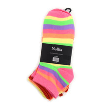 Load image into Gallery viewer, Women's Socks - Color Striped Low Cut - Assorted 6 Pack