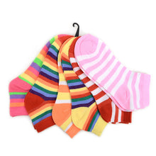 Load image into Gallery viewer, Women's Socks - Color Striped Low Cut - Assorted 6 Pack