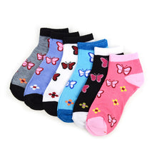Load image into Gallery viewer, Women's Socks - Butterflies Low Cut - Assorted 6 Pack