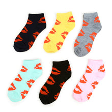 Load image into Gallery viewer, Women's Sock - Kisses Pattern Low Cut - Assorted 6 Pack