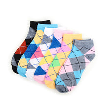 Load image into Gallery viewer, Women's Socks - Argyle Low Cut Socks - Assorted 6 Pack