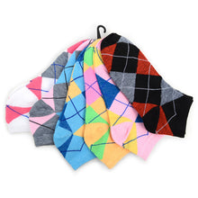 Load image into Gallery viewer, Women's Socks - Argyle Low Cut Socks - Assorted 6 Pack