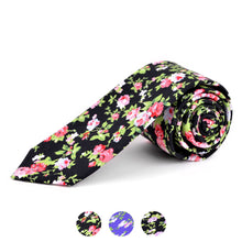 Load image into Gallery viewer, 2.25" Floral Cotton Slim Tie - NVC-FLORAL10