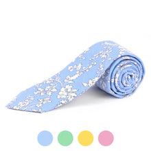 Load image into Gallery viewer, 2.25" Floral Cotton Slim Tie - NVC-FLORAL6