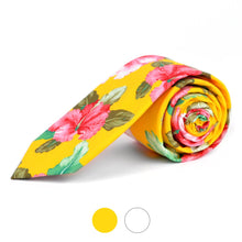 Load image into Gallery viewer, 2.25" Floral Cotton Slim Tie - NVC-FLORAL7