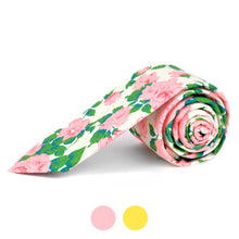 Load image into Gallery viewer, 2.25" Floral Cotton Slim Tie - NVC-FLORAL3