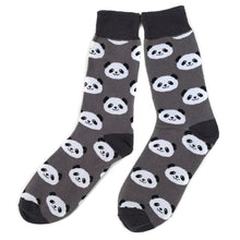 Load image into Gallery viewer, Parquet Men’s Panda Pattern Crew Socks – Gray