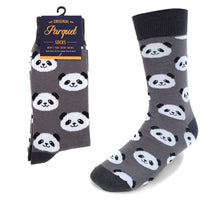 Load image into Gallery viewer, Parquet Men’s Panda Pattern Crew Socks – Gray