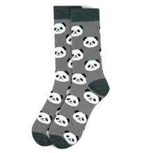 Load image into Gallery viewer, Parquet Men’s Panda Pattern Crew Socks – Gray