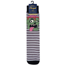 Load image into Gallery viewer, Parquet Men’s Zombie Halloween Novelty Crew Socks – Gray & Black