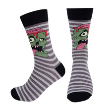Load image into Gallery viewer, Parquet Men’s Zombie Halloween Novelty Crew Socks – Gray & Black