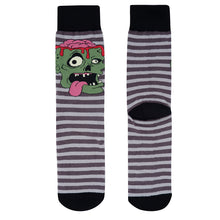 Load image into Gallery viewer, Parquet Men’s Zombie Halloween Novelty Crew Socks – Gray & Black