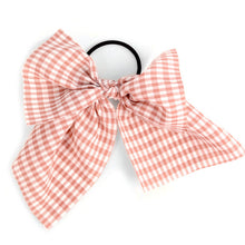 Load image into Gallery viewer, Nollia Ladies Pink Checkered Ribbon Hair Tie