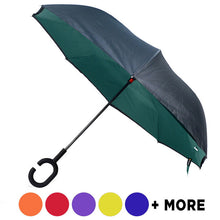 Load image into Gallery viewer, Parquet Solid Color Double Layer Inverted Umbrella –  (UV Protection, C-Handle)