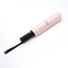 Load image into Gallery viewer, Nollia Pink Gingham Auto-Open Compact Umbrella – 12" Travel Size, Wind-Resistant