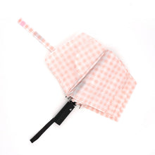 Load image into Gallery viewer, Nollia Pink Gingham Auto-Open Compact Umbrella – 12" Travel Size, Wind-Resistant