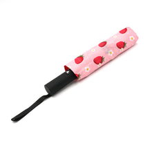 Load image into Gallery viewer, Nollia Strawberry Print Auto Open Compact Umbrella – Lightweight & Windproof