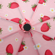 Load image into Gallery viewer, Nollia Strawberry Print Auto Open Compact Umbrella – Lightweight & Windproof