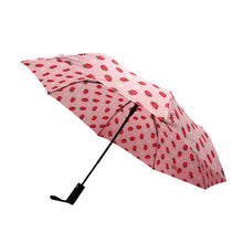 Load image into Gallery viewer, Nollia Strawberry Print Auto Open Compact Umbrella – Lightweight & Windproof