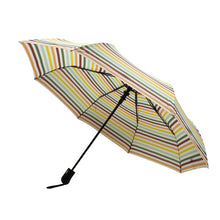 Load image into Gallery viewer, Nollia Compact Travel Stripe Umbrella – Auto-Open, 12" Wind-Resistant, Lightweight