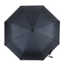 Load image into Gallery viewer, Nollia Compact Heart Pattern Auto-Open Umbrella – 12" Travel Size, Red or Black, Wind-Resistant