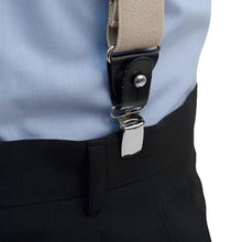 Load image into Gallery viewer, Men's Suspenders - Boxed Convertible Button Strap and Clip-On with Leather Trim