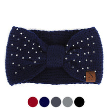 Load image into Gallery viewer, Nollia Women's Rhinestone Twist-Knot Knit Ear Warmer Headband