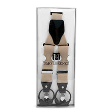 Load image into Gallery viewer, Men's Suspenders - Boxed Convertible Button Strap and Clip-On with Leather Trim