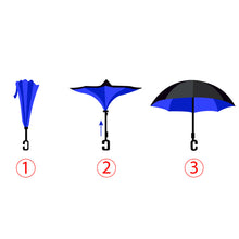 Load image into Gallery viewer, Parquet Solid Color Double Layer Inverted Umbrella –  (UV Protection, C-Handle)