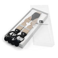 Load image into Gallery viewer, Men's Suspenders - Boxed Convertible Button Strap and Clip-On with Leather Trim