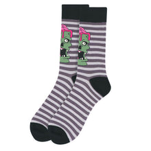 Load image into Gallery viewer, Parquet Men’s Zombie Halloween Novelty Crew Socks – Gray & Black