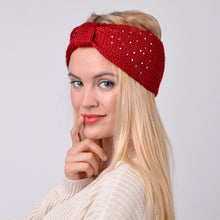 Load image into Gallery viewer, Nollia Women's Rhinestone Twist-Knot Knit Ear Warmer Headband