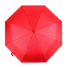 Load image into Gallery viewer, Nollia Compact Heart Pattern Auto-Open Umbrella – 12" Travel Size, Red or Black, Wind-Resistant