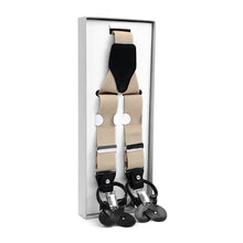 Load image into Gallery viewer, Men's Suspenders - Boxed Convertible Button Strap and Clip-On with Leather Trim