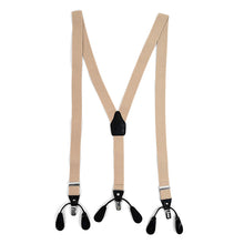 Load image into Gallery viewer, Men's Suspenders - Boxed Convertible Button Strap and Clip-On with Leather Trim