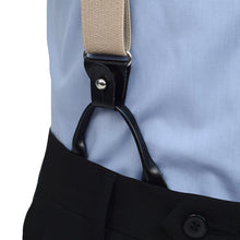 Load image into Gallery viewer, Men's Suspenders - Boxed Convertible Button Strap and Clip-On with Leather Trim