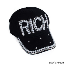 Load image into Gallery viewer, Nollia 12-Piece Assorted Bling Studs Denim Caps – 100% Cotton | Adjustable Fit
