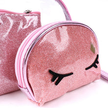 Load image into Gallery viewer, Nollia Glitter Eyes 3-Piece Cosmetic Bag Set
