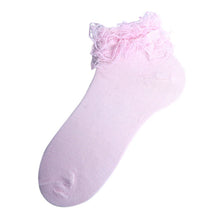 Load image into Gallery viewer, Nollia 24-Pack Women's Ruffle Frilly Lace Ankle Socks – Assorted Solid Colors

