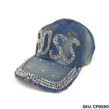 Load image into Gallery viewer, Nollia 12-Piece Assorted Bling Studs Denim Caps – 100% Cotton | Adjustable Fit
