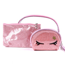 Load image into Gallery viewer, Nollia Glitter Eyes 3-Piece Cosmetic Bag Set
