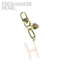 Load image into Gallery viewer, Nollia Pearl Initial Letter Charm – Elegant Monogram Bag Keychain
