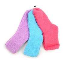 Load image into Gallery viewer, Nollia Women’s Solid Bright Color Warm Fuzzy Socks – 3 Pair Assorted Set
